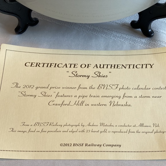 BNSF Railway “Stormy Skies” Collectors Plate - Picture 3 of 3